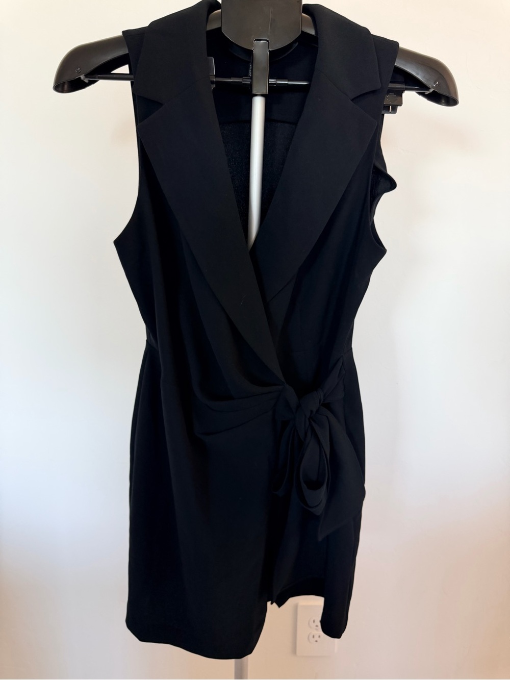 Forever 21 Black Sleeveless Wrap Mini Dress with Side Tie